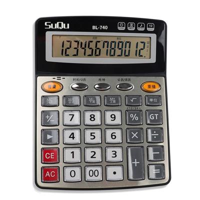 China Office Supplies Voice 12-digit Voice Turnover Hot Selling Transparent Calculator 12-Digit Office Electronic Calculator Office for sale