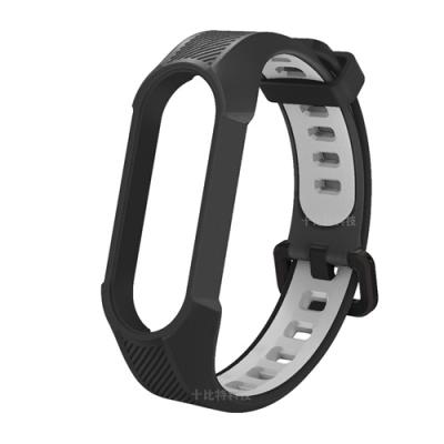 China Dual Color Sport Watch Straps Soft Bands For MI Band 5 Strap For Xiaomi MI Band 6 Rubber Pendant for sale