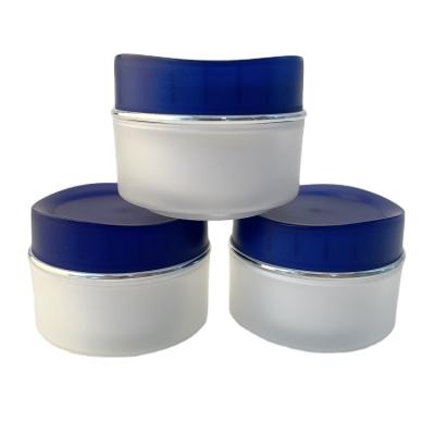 China Personal care pp round 50ml 50g blue empty cosmetic packaging skincare containers vasline plastic cosmetic VASELINE jars bottle face cream bottle for sale