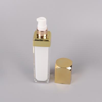 China Personal Care Personalized Cosmetic Packaging White Jar 5g 10g 15g 30g 50g Body Cream Bottle 30ml 50ml Gold Acrylic Cap for sale