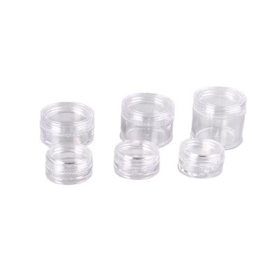 China Plain Personal Care PS Jar 3g 5g 10g 15g 20g Clear Plastic Round Cosmetic Jars for sale