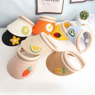 China 2022 New Summer Comfortable Children's Straw Hat Cute Fruit Top Hat Leisure Sunshade Empty Outdoor Straw Hat for sale