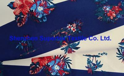 China 228T Polyester Outdoor Fabric Taslan Peach Stripes Floral Printing Water Repellent 2000MM Milk White Coating for sale