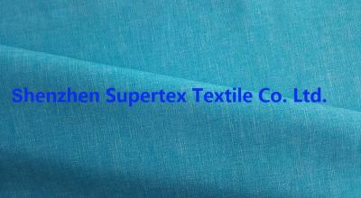 China Solid Dyed Polyester Outdoor Fabric in Cation Melange Blue for Shorts Blouses Shirts Lining for sale