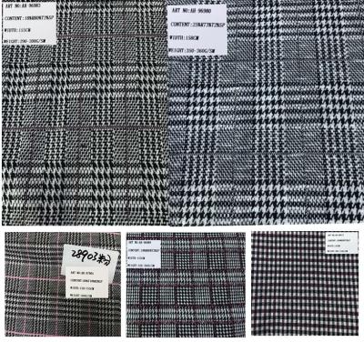 China Plaid Design Prince of Wales Stretch Rayon Polyester Fabrics for sale