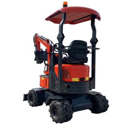 China Building Material Stores Hydraulic Wheel Excavator Machine Free Shipping 1.2ton Wheel Bucket Excavator For Sale for sale