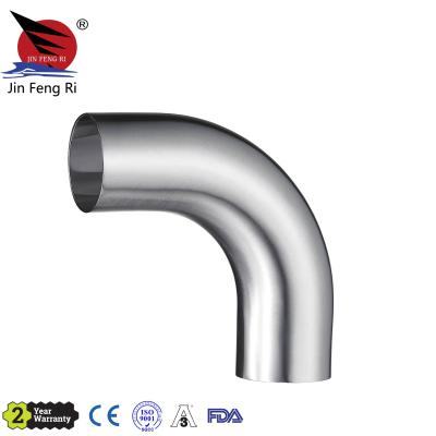 China 304 or 316L sanitary stainless steel 304 90 degree 316L welded pipe fitting elbow along for sale