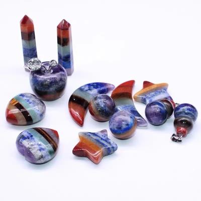 China Europe Hot Sale 7 Chakra Stone Natural Crystal Stone Gift Carving  Chakra Healing Reiki Crystal Sale for sale