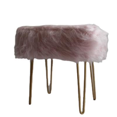 China Removable Cover Decotarive Furry Plush Padded Foot Stool And Foot Stools for sale