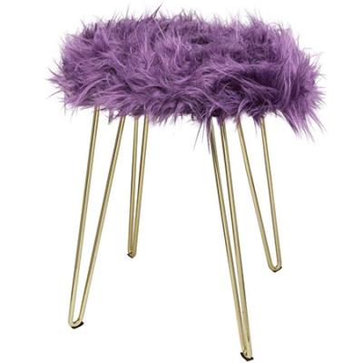 China (Others) 4 Adjustable Fur Legs And Metal Vanity Sofa Side Furniture Stool for sale