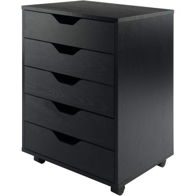 China Customized Size And Color 5 Drawer Black Foldable Storage Cabinet For Office Storage And Organization for sale