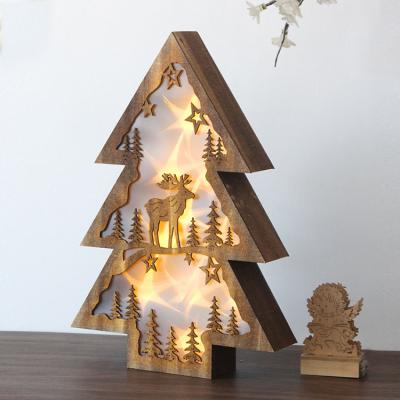 China Plywood Tree Shape Wooden Home Decorative Led Lighting for sale