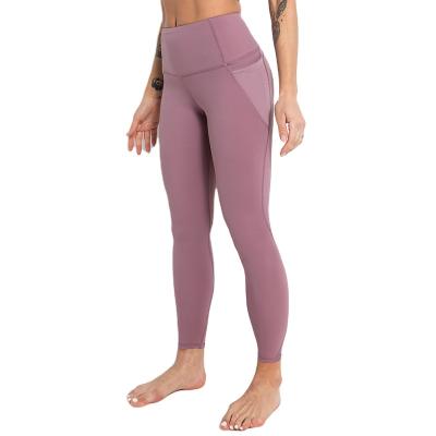 China Breathable Cheap High Waist Yoga Pants With Pockets Seamless Belly Custom Logo Workout Tights High Waist Gaiters Workout Pants for sale