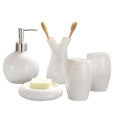 China BX Japanese Style Contemporary Cheap Ceramic Bathroom Set Ceramic Bathroom Accessories Set for sale