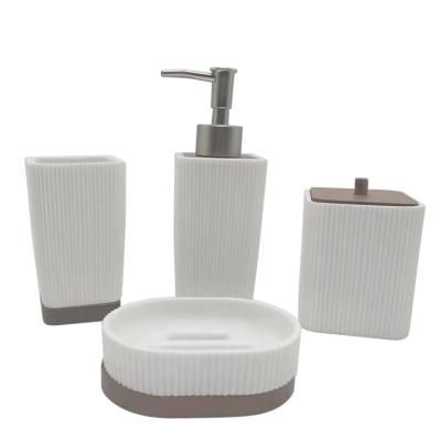 China Contemporary Classic Bx 4PCS/SETS Polyresin Bathroom Sets With Toilet Brush, Tumbler, Soap Dish And Soap Dispenser for sale