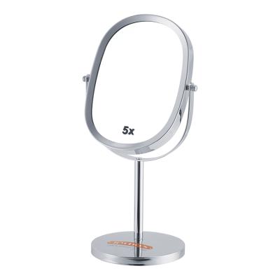 China Bx 5X/1X Double Sided Magnifying Makeup Mirror and 360 Swivel Desktop Vanity Mirror, Cosmetic Mirror with Bamboo Tray for sale