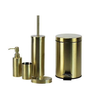 China Contemporary Hot Sele Gold 304# Stainless Steel Bathroom Set With Mirror Finishing for sale