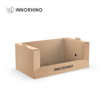 China Handmade Promotion Retail Product Supermarket Kraft Paper Cardboard Ready Packaging Corrugated PDQ Stackable Tray for sale