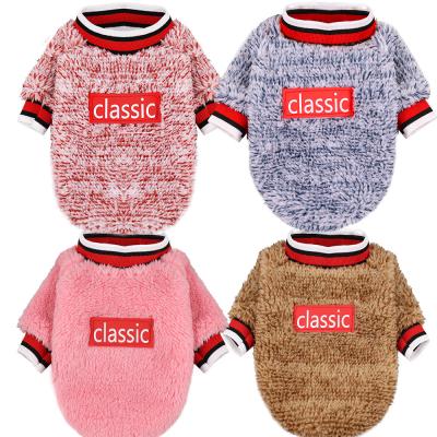 China New classic stocked lambswool dog clothes autumn and winter Teddy Bichon sports fashion style warm feet for sale