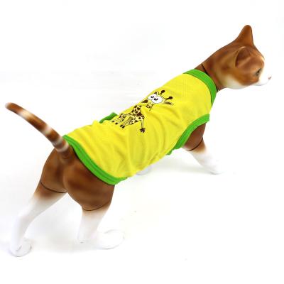 China Summer Sustainable Mesh Giraffe Print Vest Breathable Lightweight Pet Clothes for sale