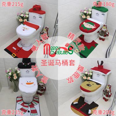 China Europe Santa Claus Santa Claus Toilet + Seat Sets + Tank Cover + Cloth Boxes Mats for sale