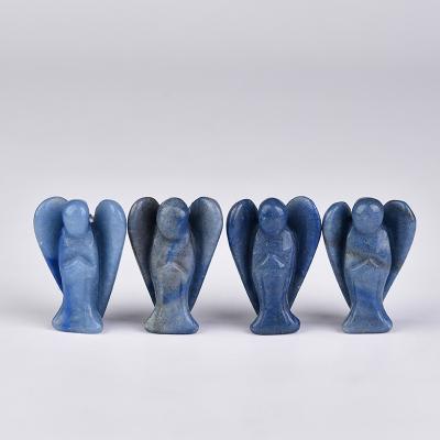 China China Wholesale Natural Crystal Gemstone Carving Crystal Angel Aventurine Figurines Small Blue Angels For Home Decoration for sale