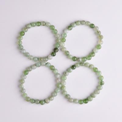 China Wholesale Natural Crystal Stretch Bracelet Healing Gemstone China Prehnite Beads Bracelets For Women Fits Handmade Bracelet for sale