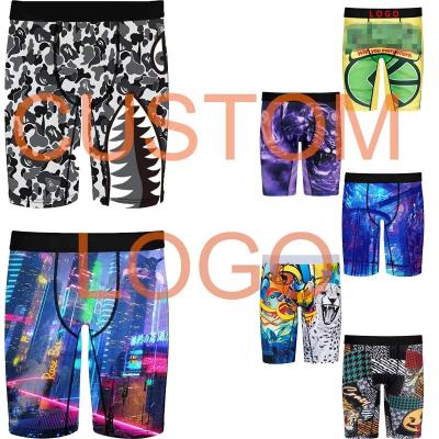 China 2023 New Fashion Sustainable Elastic Men's Customized Printing Fitness Boxing Shorts Mens Underwear Long Leg Sports Shorts Wholesale for sale