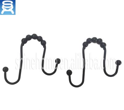 China Free Sliding Double Shower Curtain Hooks Free Sliding Action Could Hook Shower Curtain And Liner for sale