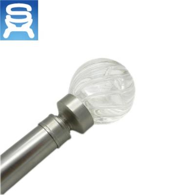 China Eco - Friendly Crystal Drapery Treatment Window Curtain Rod With Acrylic Finial for sale