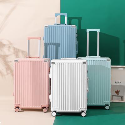 China ABS Travel Luggage School Student Travel Bags Luggage Set High Quality Aluminum Rolling Trolley Suitcase for sale