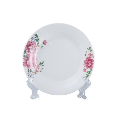 China New Stocked Wholesale Modern Ceramic Picnic Dishes With Flower Decal for sale