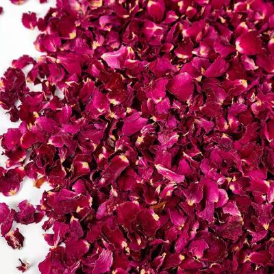 China Loose Tea Rose Petals 1.5cm Burgundy Color Edible Rose Petals For Dessert And Cake Decor for sale