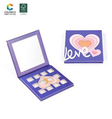 China Recycled Materials Empty Magnetic Makeup Eyeshadow Palette Custom Private Label Empty Eyeshadow Palette Box Packaging Boxes With Mirror for sale