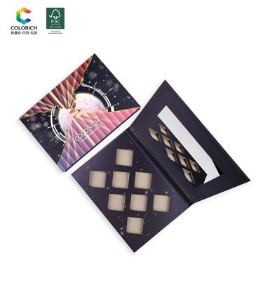 China Recyclable Empty Magnetic Eyeshadow Palette Customized Logo Diamond 8 Holes Makeup Container Wholesale Private Label Cosmetic Packaging for sale