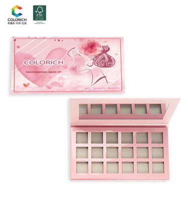 China Recyclable Empty Magnetic Flip Top Cardboard Low Price Cosmetic Container Private Label Palette Eyeshadow Makeup Packaging Box With Insert for sale