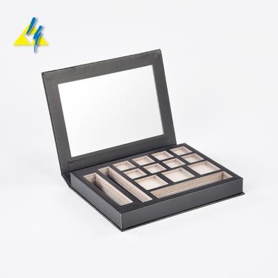 China Empty Eyeshadow Palettes Waterproof Case Eyeshadow Palette Empty Paper Black 26mm With Waterproof Mirror Powder Dry for sale