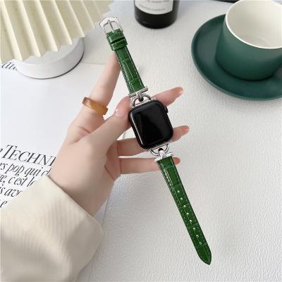 China New Design Good Quality Watch Bands Replcement 2022 Ture Leather Strap For Apple Watch 3 4 5 Se 6 7 for sale