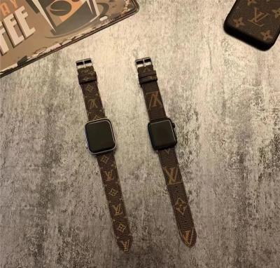 China Brand Design Luxury Hot Selling Luxury Watch Band For Apple Watch 45mm 44 42 41 40 38mm Fashion Leather Straps For iWatch 7 Series Se 6 for sale