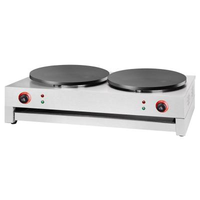 China Energy Saver Restaurant Kitchen Equipment Double Pancake Maker Crepe Machine Makers for sale