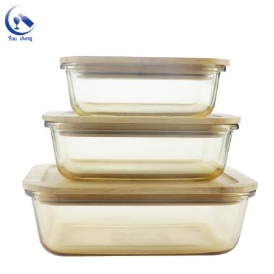 China YOUCHENG Disposable Heat Resistant Portable Lunch Bowl Sealed Glass Bowl Set With Lid for sale