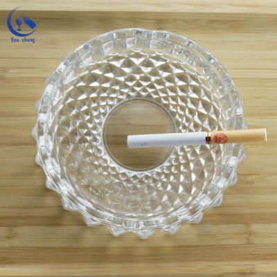 China Eco - Friendly Round Shape Crystal Glass Cigar Ashtray Custom Cigar Ashtray Glass Ashtray for sale