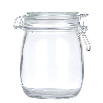 China Airtight Chinese Style Clear Airtight Glass Jar For Packaging Grade Food Storage Preserving for sale