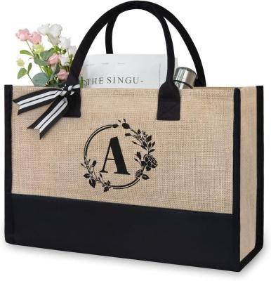 China Best Selling Reusable Shopping Jute Handled Wedding Custom Eco Friendly Grocery Ladies Handbags Burlap Tote Bag for sale