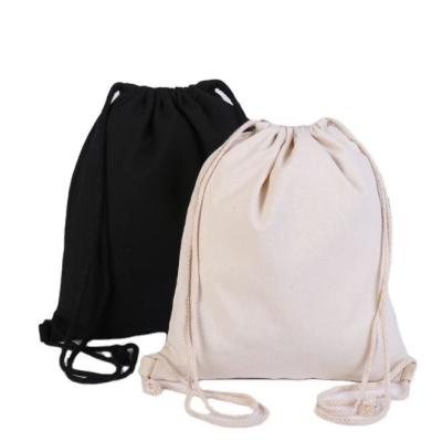 China Wholesale Reusable Rope Handle Factory Promotion Shopping Grocery Bag Cotton Canvas Drawstring Bags for sale