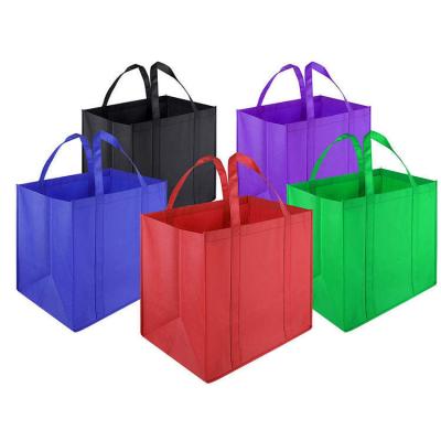 China Tote Shopping Bag Cheap Non-Foldable Woven Grocery Bags Handled Nonwoven Polypropylene Nonwoven Reusable Bag Custom Made for sale