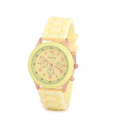 China Cheapest China Water Resistant Geneva Casual Quartz Watch Classic Fashion Silicone Women's Wristwatches GW015 for sale