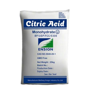 China Additives Bulk Citric Acid Fire Sale Citric Acid Monohydrate Flag Anhydrous Monohydrate for sale