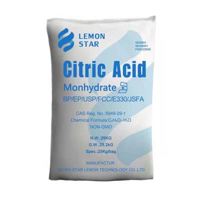 China Best Selling Citric Acid Monohydrate E330 Citric Acid Monohydrate Cas 5949-29-1 Flavoring 25Kg Bag for sale