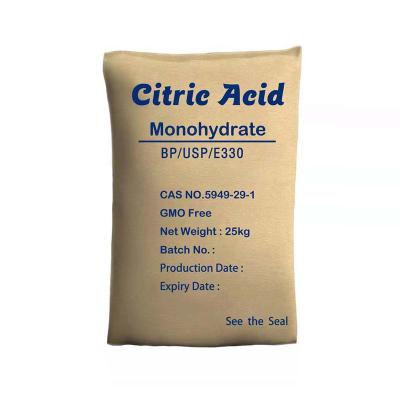 China Factory Sales Additives Citric Acid Monohydrate Cas5949-29-1 Bp98 Direct Anhydrous Citric Acid Monohydrate for sale